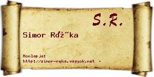 Simor Réka névjegykártya